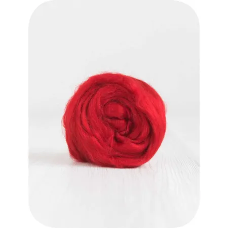 Jedwabna czesanka Tussah CZERWONA