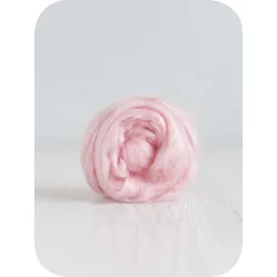 Jedwabna czesanka Tussah RÓŻOWA jedwab do filcowania