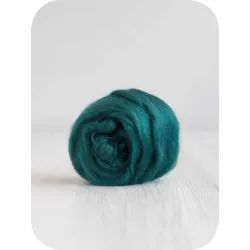 Jedwabna czesanka Tussah CIEMNY ZIELONY