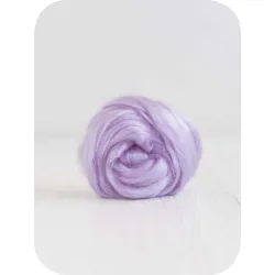 Jedwabna czesanka Tussah LAWENDA pastelowa