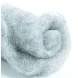 Wełna w błamie do filcowania MELANŻ JASNOSZARY