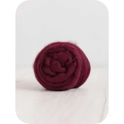 Wełna czesankowa  19mic BURGUNDY merynos australijski