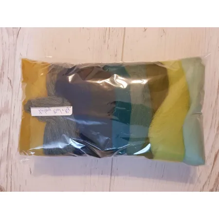 Wełna czesankowa polska Zestaw ZIELONY 10 kolorów