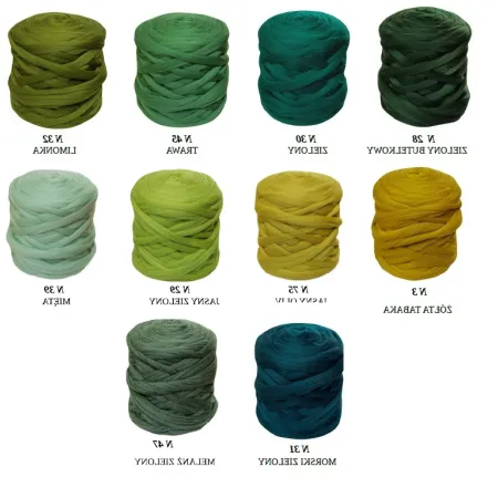 Wełna czesankowa polska Zestaw ZIELONY 10 kolorów