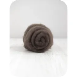 Wełna w błamie do filcowania 19mic Brąz merynos australijski