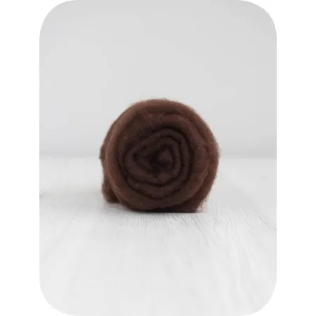 Wełna w błamie do filcowania 19mic Czekoladowy merynos australijski