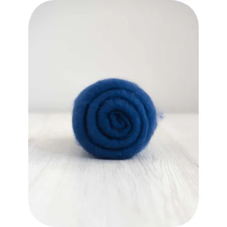 Wełna w błamie do filcowania 19mic GRANATOWY merynos australijski