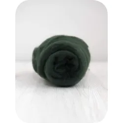 Wełna w błamie do filcowania 19mic ZIELEŃ BUTELKOWA