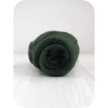 Wełna w błamie do filcowania 19mic ZIELEŃ BUTELKOWA