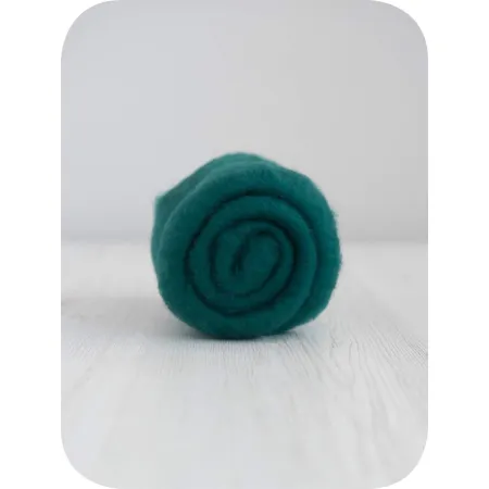 Wełna w błamie do filcowania 19mic Zielony merynos australijski