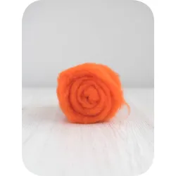 Wełna w błamie do filcowania 19mic POMARAŃCZ merynos australijski