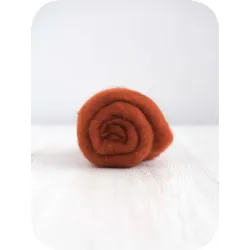 Wełna w błamie do filcowania 19mic RDZA merynos australijski