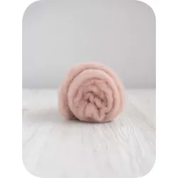 Wełna w błamie do filcowania 19mic BRUDNY RÓŻ merynos australijski