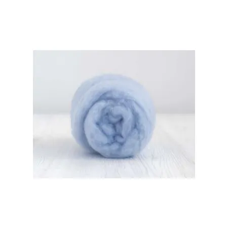 Wełna w błamie do filcowania 19mic BŁĘKITNY merynos australijski