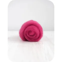 Wełna w błamie do filcowania 19mic MALINOWY merynos australijski