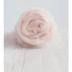 Wełna w błamie do filcowania 19mic BLADY RÓŻ merynos australijski