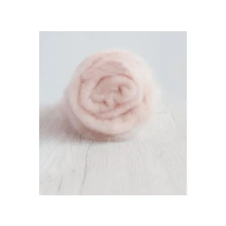 Wełna w błamie do filcowania 19mic BLADY RÓŻ merynos australijski