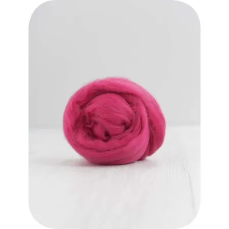 Wełna czesankowa 19mic MALINOWY merynos australijski