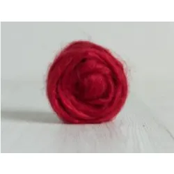 Czesanka lniana len barwiony CZERWONY