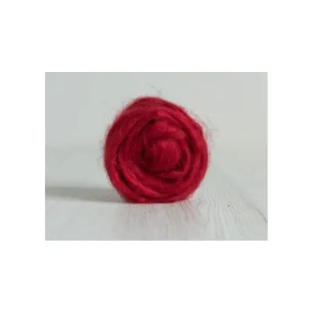 Czesanka lniana len barwiony CZERWONY