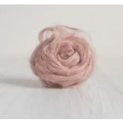 Czesanka lniana len barwiony BRUDNY RÓŻ