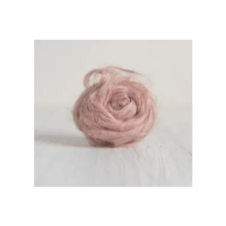 Czesanka lniana len barwiony BRUDNY RÓŻ