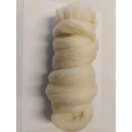 Wełna zgrzeblinowa  BIAŁA NATURALNA w taśmie do wypełnienia