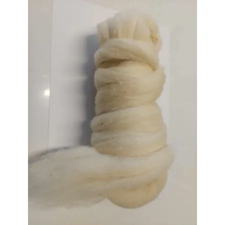 Wełna zgrzeblinowa  BIAŁA NATURALNA w taśmie do wypełnienia