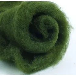 Wełna w błamie do filcowania Ciemny ZIELONY