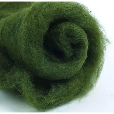 Wełna w błamie do filcowania Ciemny ZIELONY