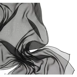 Szal jedwabny szyfon do nuno filcowania CZARNY 180x55cm