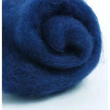 Wełna merynos w błamie zgrzebna GRANATOWY