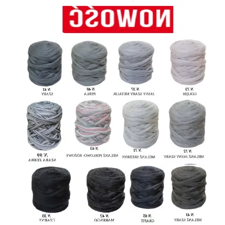 Wełna czesanka polska Zestaw SZARY 12 kolorów do filcowania