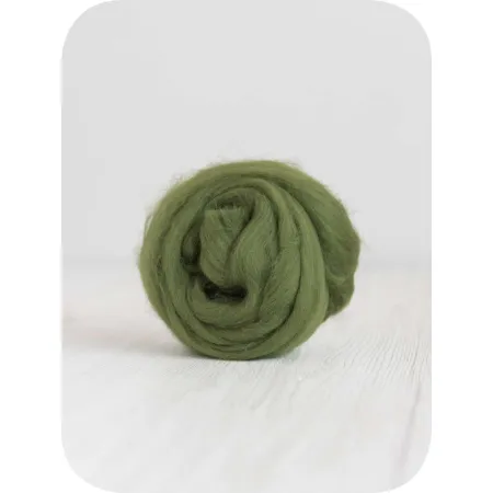 Zestaw wełny czesanki australijskiej 19mic ZIELONY 10 kolorów