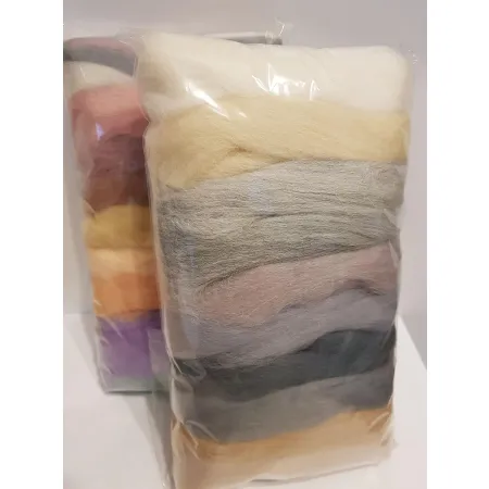 Wełna czesankowa polska Zestaw PASTELOWY 20 kolorów