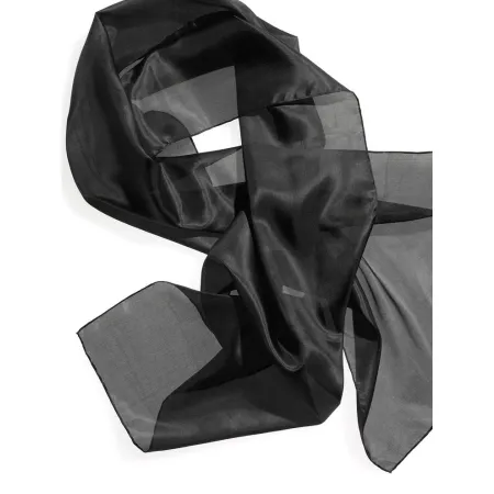 Szal jedwabny szyfon Pongee 5 CZARNY do nuno filcowania 180x45cm