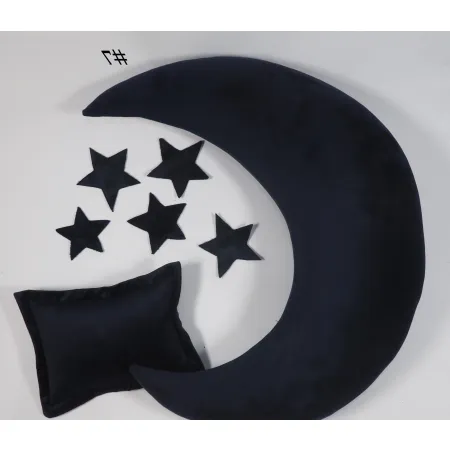 Poduszka Księżyc i gwiazdy do sesji noworodkowej GRANATOWY velvet