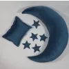Poduszka Księżyc i gwiazdy do sesji noworodkowej NIEBIESKI velvet