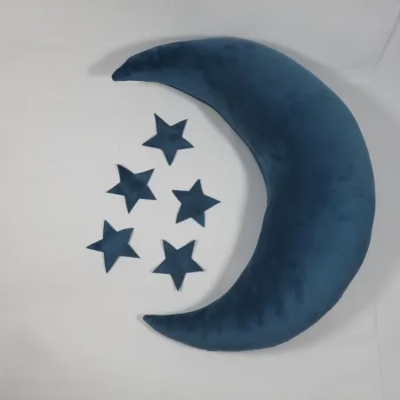 Poduszka Księżyc i gwiazdy do sesji noworodkowej NIEBIESKI velvet