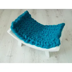 Kocyk czesankowy do sesji noworodkowej TURKUS #27