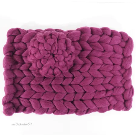 Kocyk czesankowy do sesji noworodkowej BORDOWY