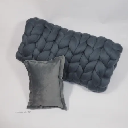 Kocyk czesankowy do sesji noworodkowej SZARY