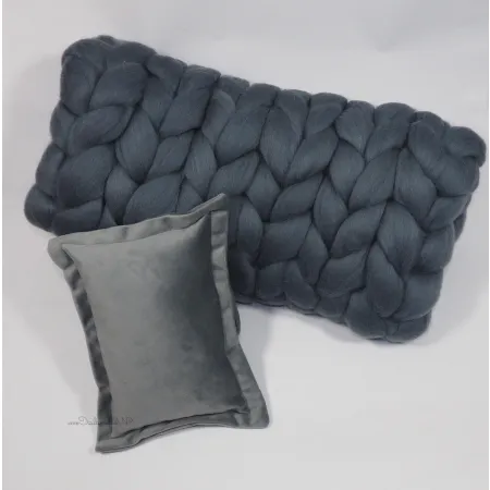 Kocyk czesankowy do sesji noworodkowej SZARY