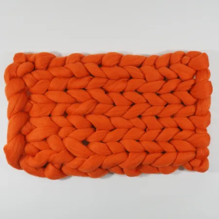 Kocyk czesankowy do sesji noworodkowej DOJRZAŁA POMARAŃCZA