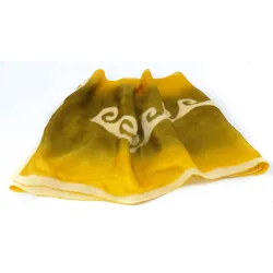 Szal jedwabny zdobiony filcem - brąz