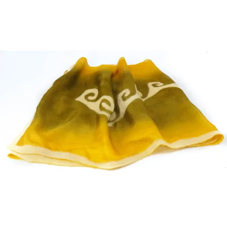 Szal jedwabny zdobiony filcem - brąz