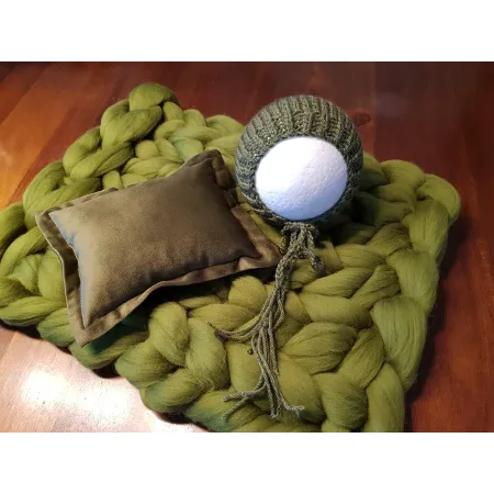 Kocyk czesankowy do sesji noworodkowej LIMONKA