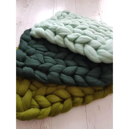 Kocyk czesankowy do sesji noworodkowej ZIELONY BUTELKOWY