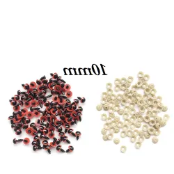 Czerwone bezpieczne oczy 10mm 10par oczek plastykowych