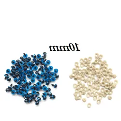 Niebieskie bezpieczne oczy 10mm 10par oczek plastykowych